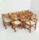 Set of eight pine dining danish chairs with Rope Seat 1980'