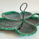 Vintage Glazed Ceramic Barbotine Dish