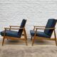 Set of two Scandinavian-style oak armchairs