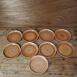 Set of 9 flat sandstone plates from Sarreguemines BP