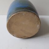 Cobalt blue ceramic vase signed EG