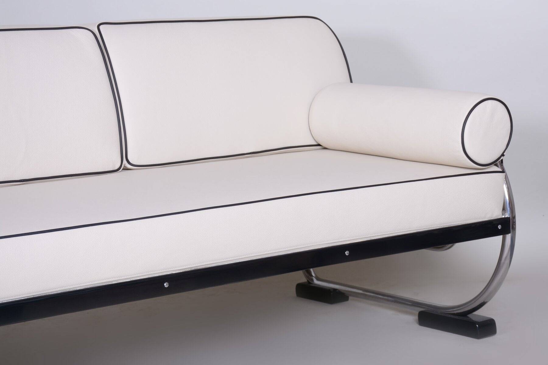 Bauhaus Sofa in Chrome, Steel, Leather by R. Slezák for Slezak Factories, Czech, 1930s