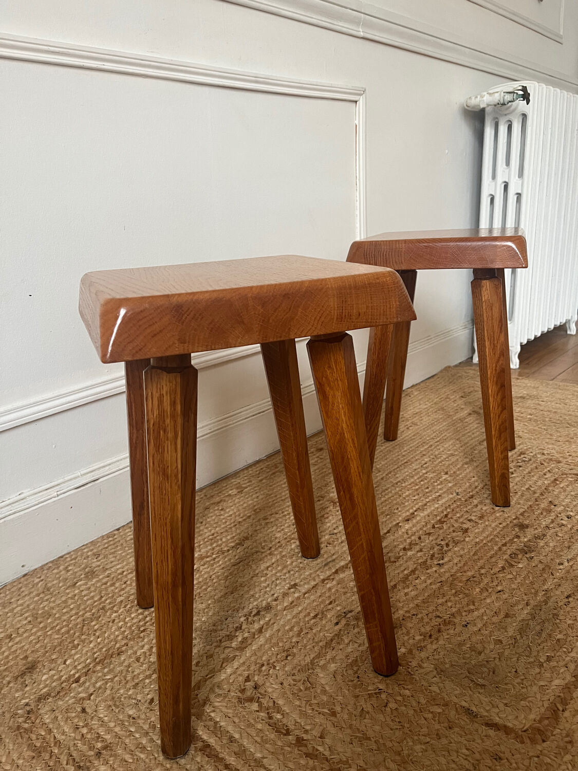 Elm stools by Pierre Chapo