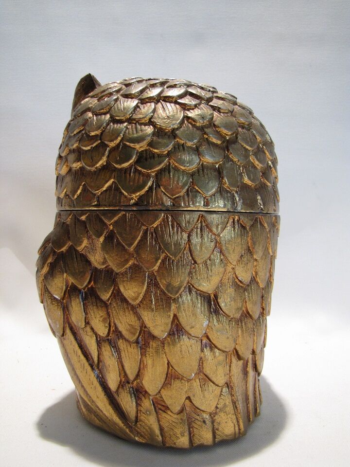 Owl gold metal Mauro Manetti 1970 ice bucket