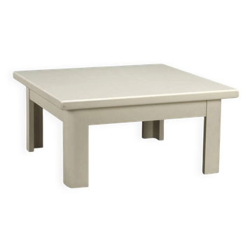Vintage white lacquered wooden coffee table, designer, Italy, 1970s.