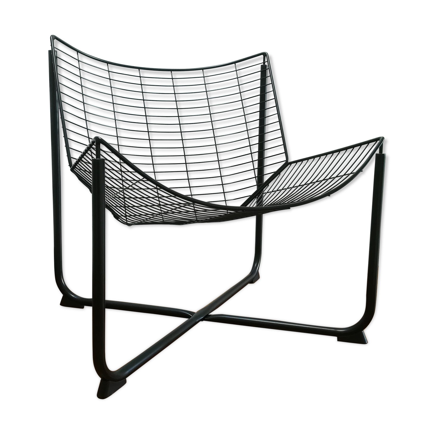 Black metal armchair design by Niels Gammelgard, new edition Ikea