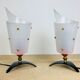 Pair of 50s plastic brass bedside lamps