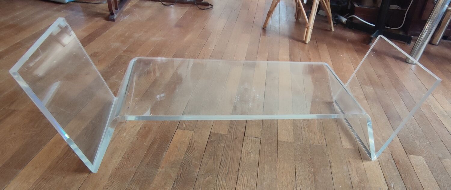 20th century design plexiglass magazine holder coffee table