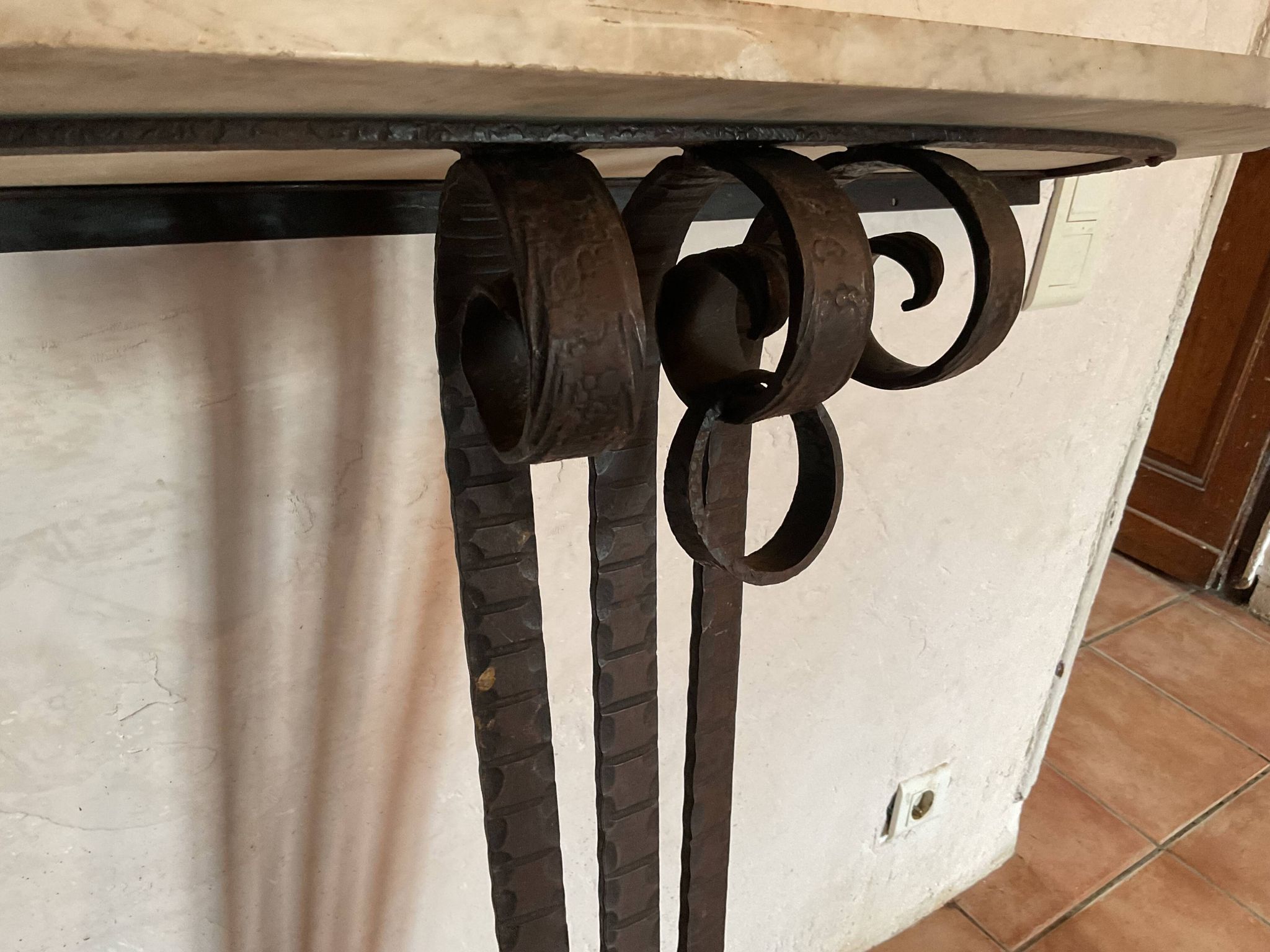 Large wrought iron console
