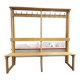 Vintage portemanteau XL en bois avec banc