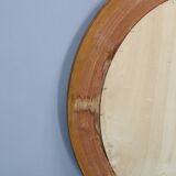 1970s Oval Wooden Mirror, Italy