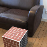 Cube ceramic tile side table