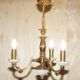 Reccagni chandelier in bronze and frosted glass.