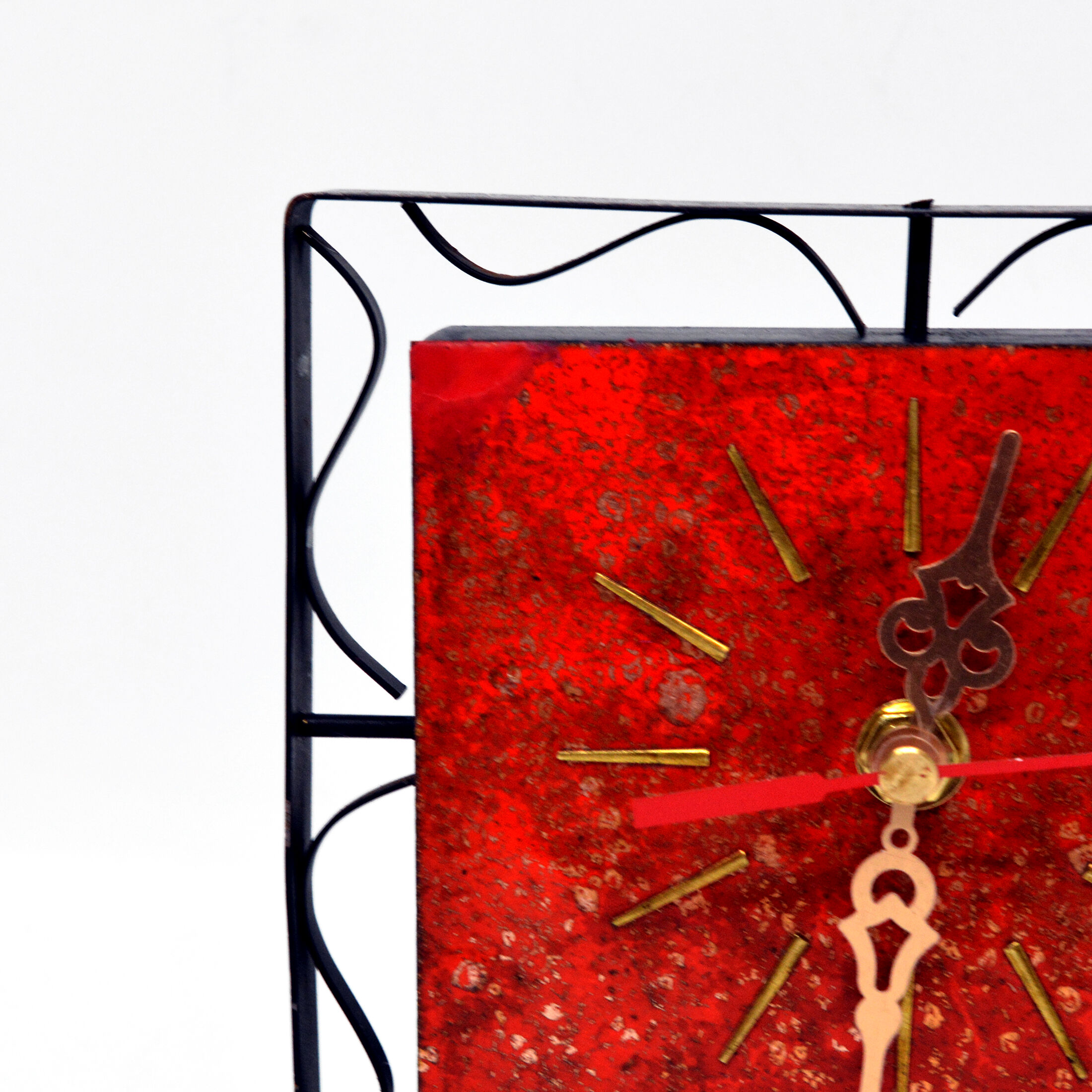 1970s modern electric fireplace clock VEB Elektrobau Greiz, Germany