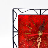 1970s modern electric fireplace clock VEB Elektrobau Greiz, Germany