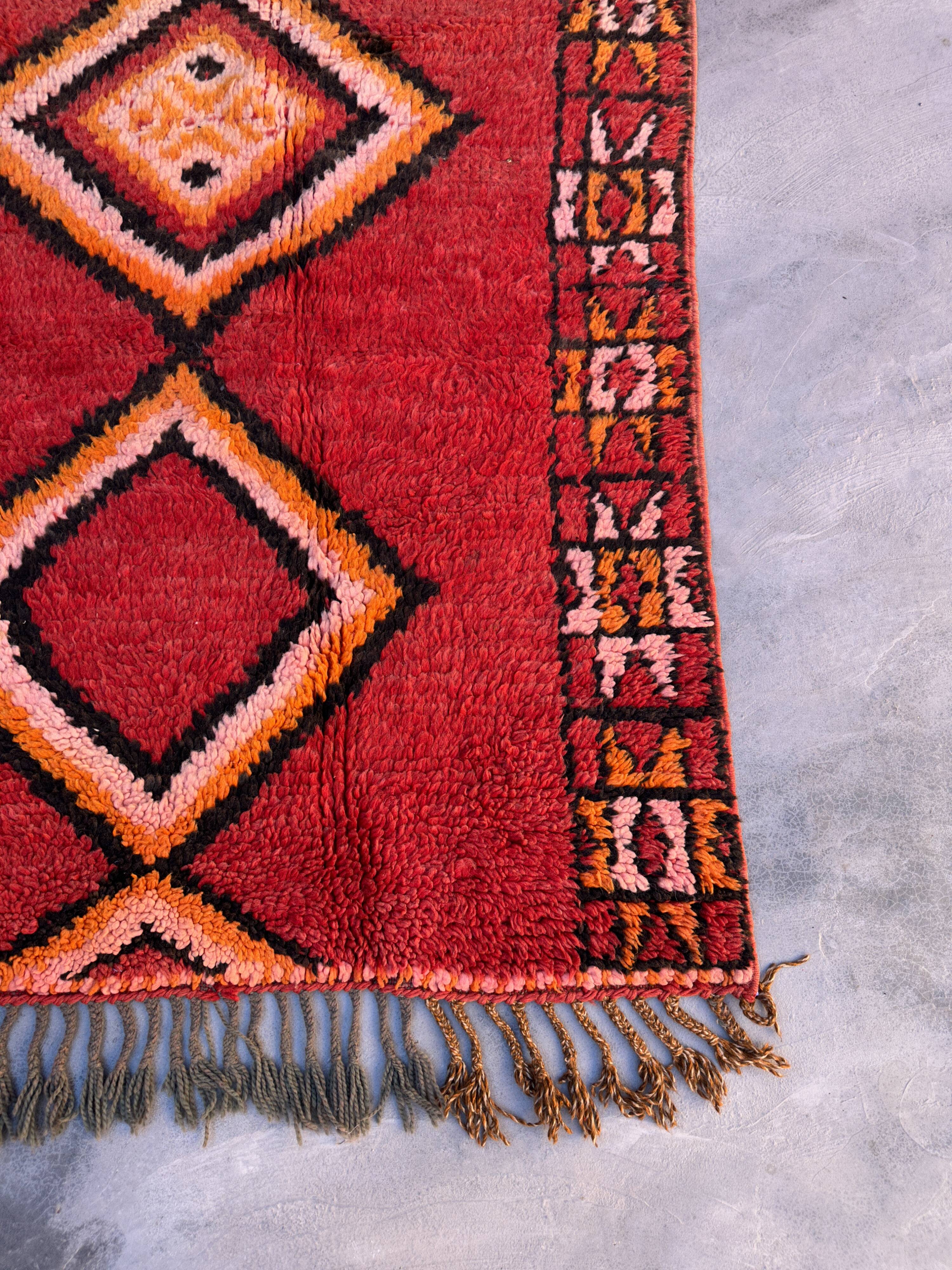 Red Boujad Moroccan rug - 224 x 113 cm