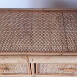 Rattan stand shelf and canning 50s