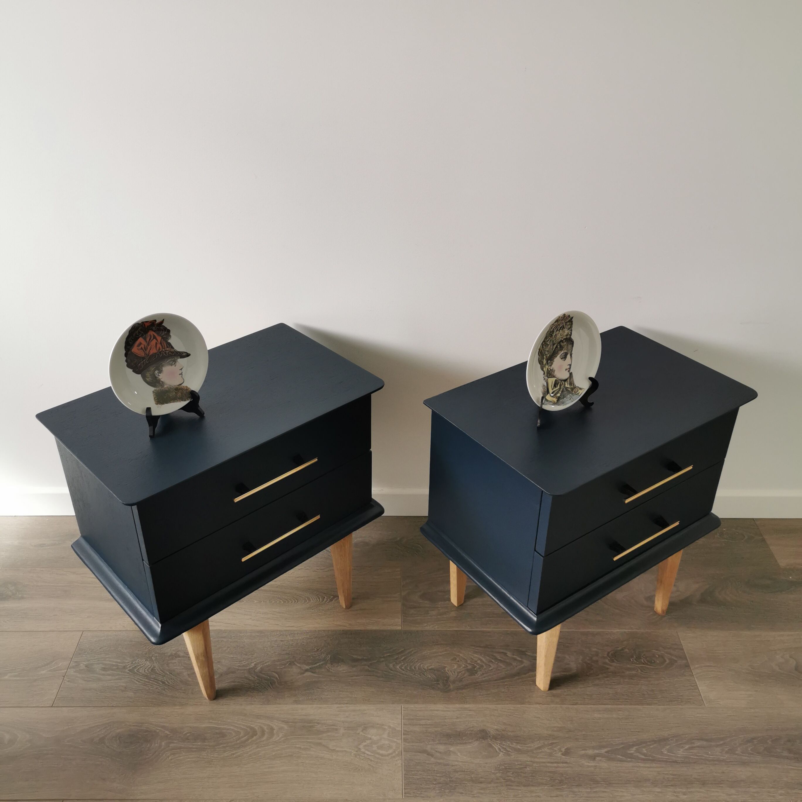 Vintage bedside table pair