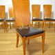 6 Vintage Light Oak Chairs, France 1960