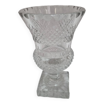 Vase en cristal piedouche Bohême