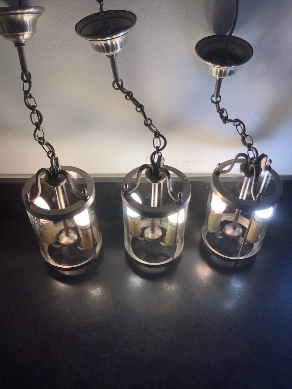 3 vintage lanterns