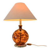 Vintage Art Deco blown glass and porcelain ball lamp (Numbered)