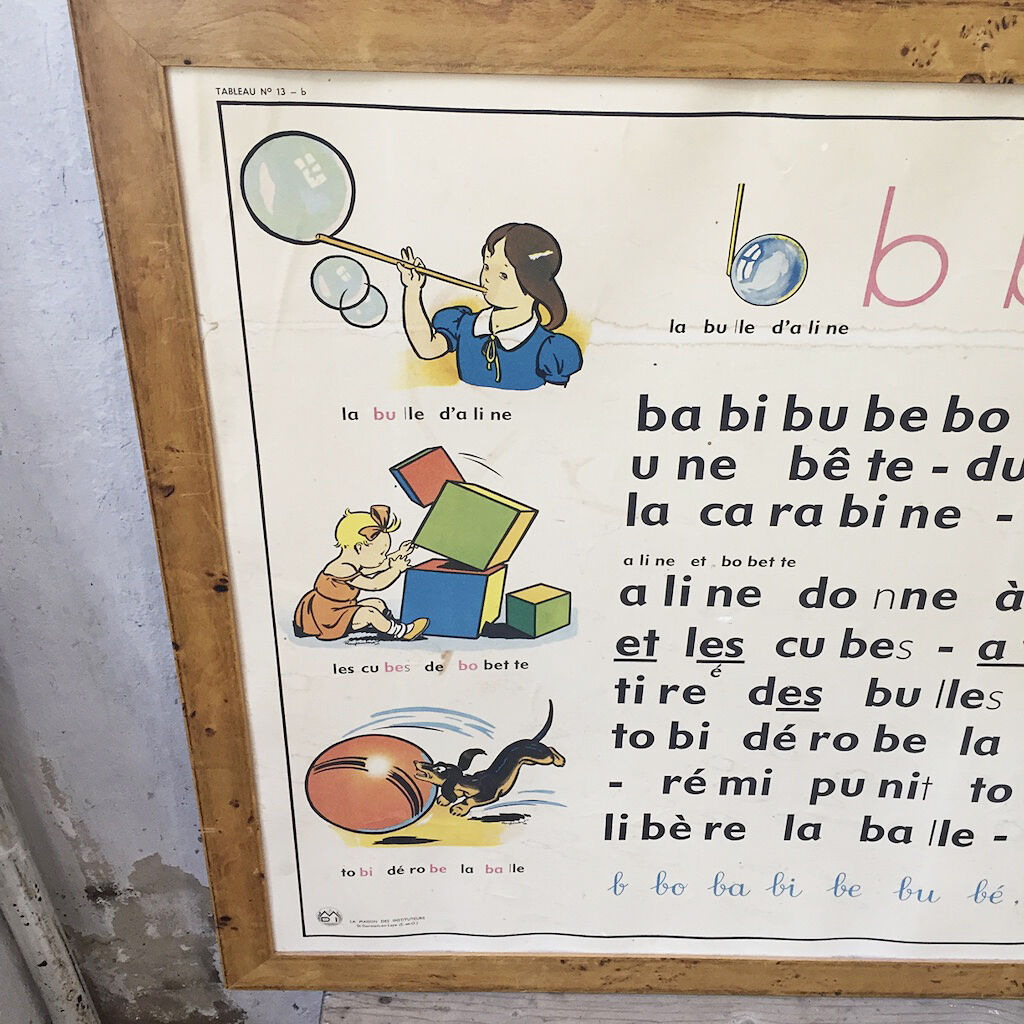 Affiche école encadrée lettre B