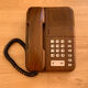 Old Thomson bakelite telephone and vintage wood