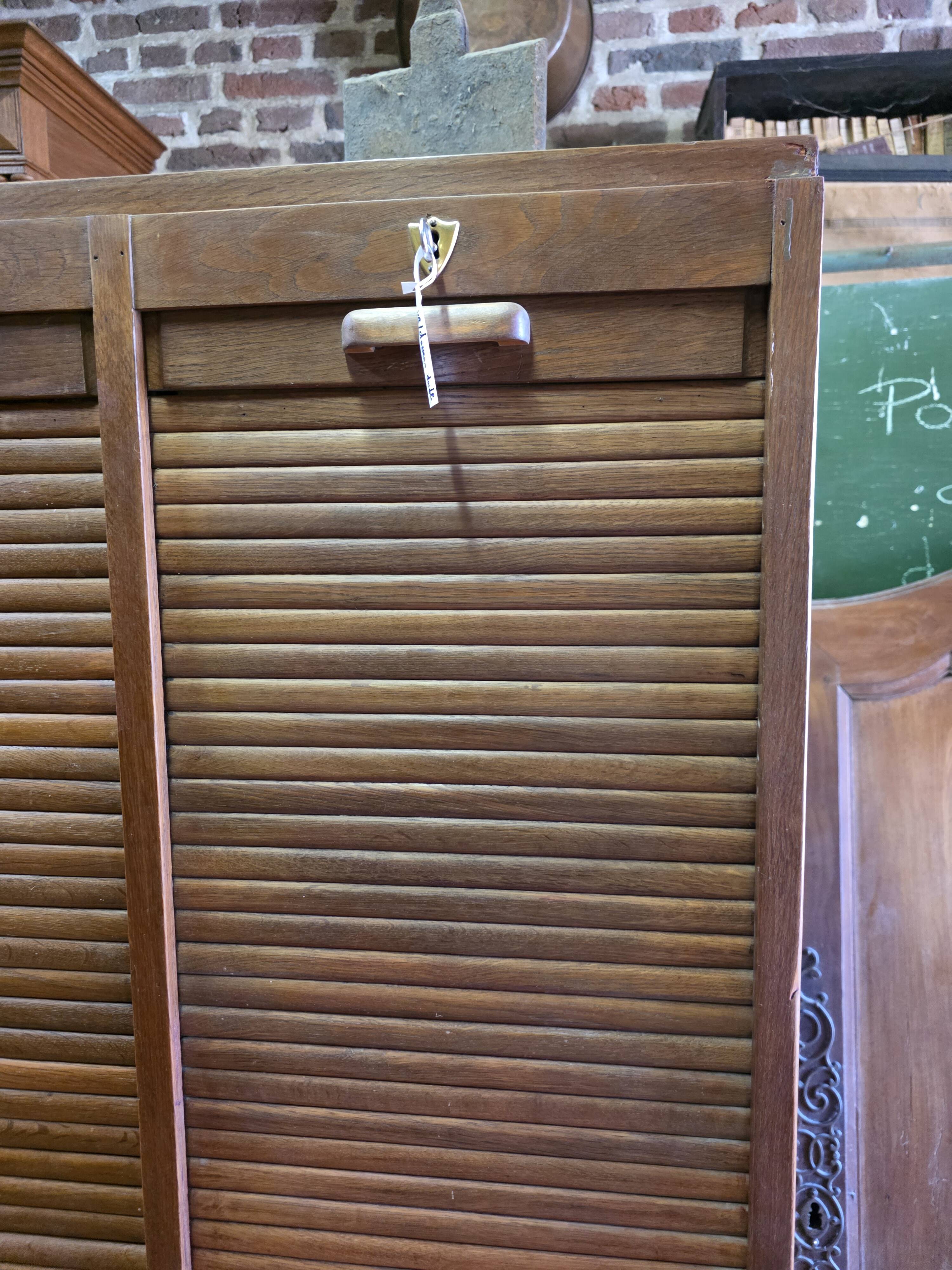Antique double curtain cabinet in oak