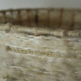Vintage sandstone lamp and its wool lampshade