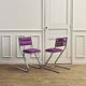 Set of 2 vintage chrome tubular chairs, 1960s-1970s