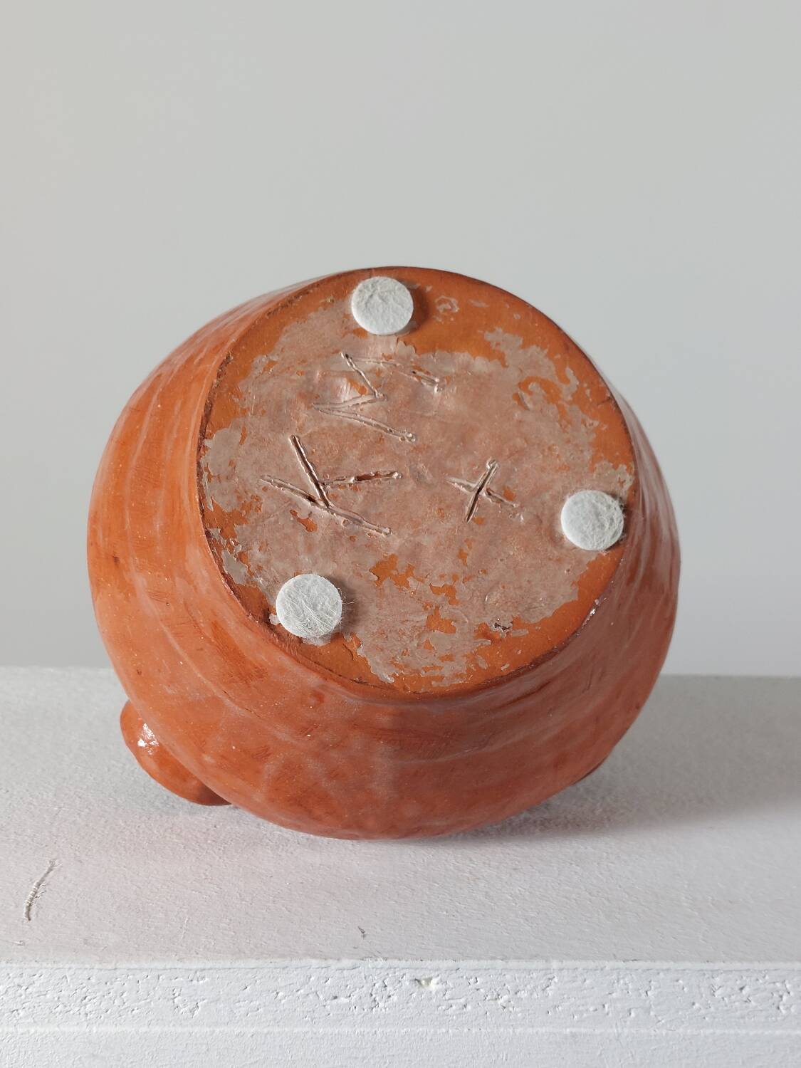 Vintage mid-century organic terracotta ceramic vase.