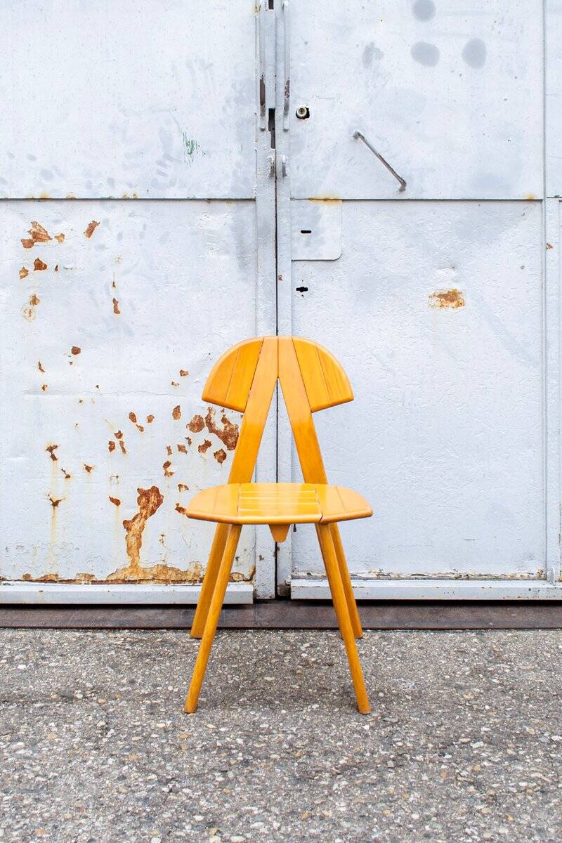 Sedia pieghevole in quercia, Italia, anni '70