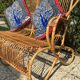 Vintage 60s rattan bench