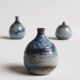 Trio de céramiques miniatures bleues Antonio Lampecco