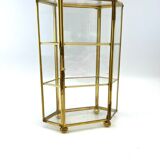 Glass and brass jewelry showcase