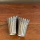 Silver metal pepper salt shaker duo