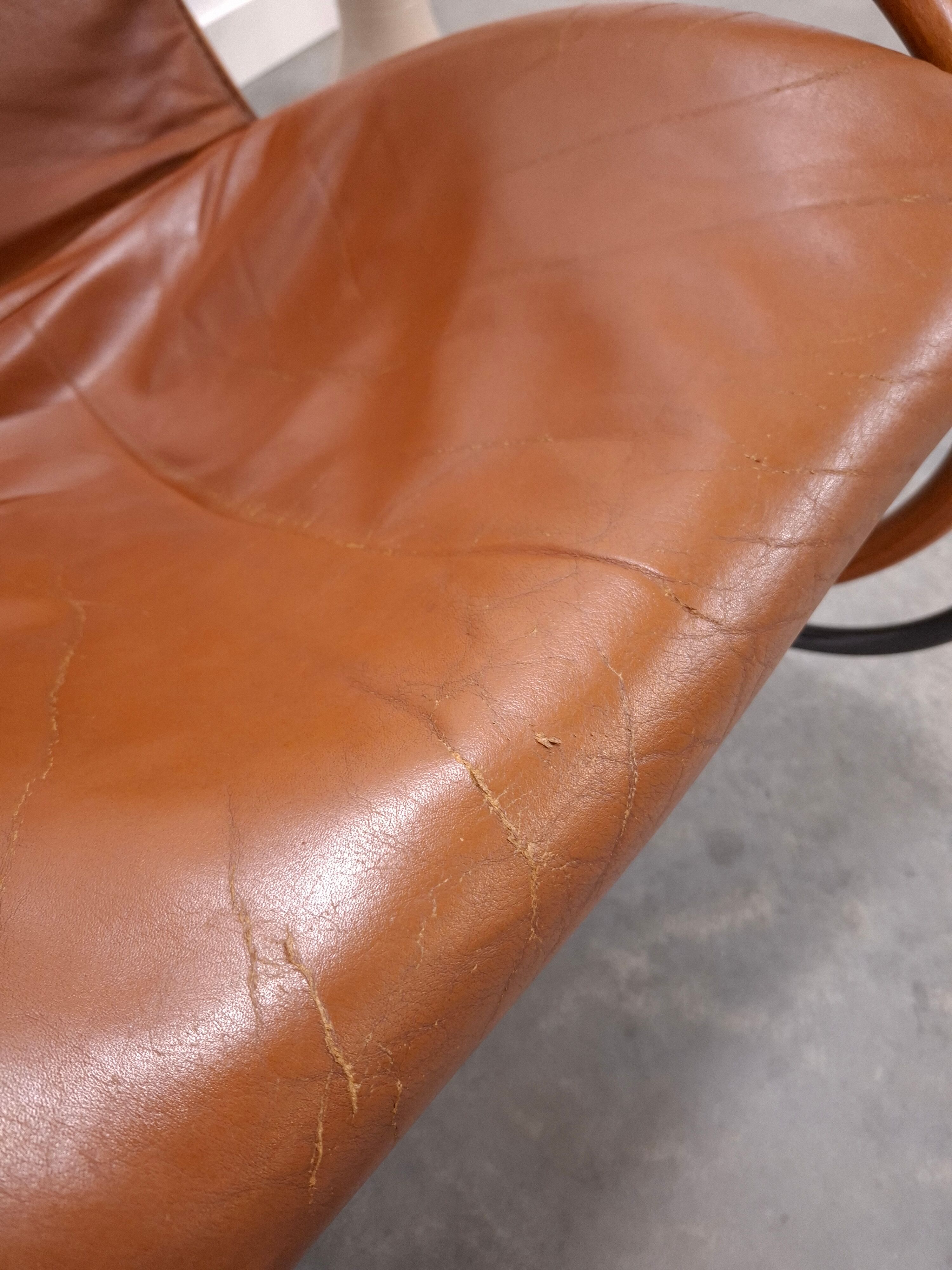 Leren Nonna fauteuil à bascule Paul Tuttle, Strässle, fauteuil à bascule