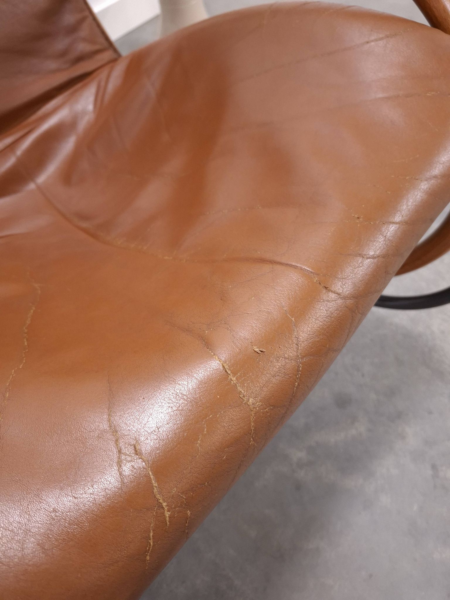 Leren Nonna fauteuil à bascule Paul Tuttle, Strässle, fauteuil à bascule