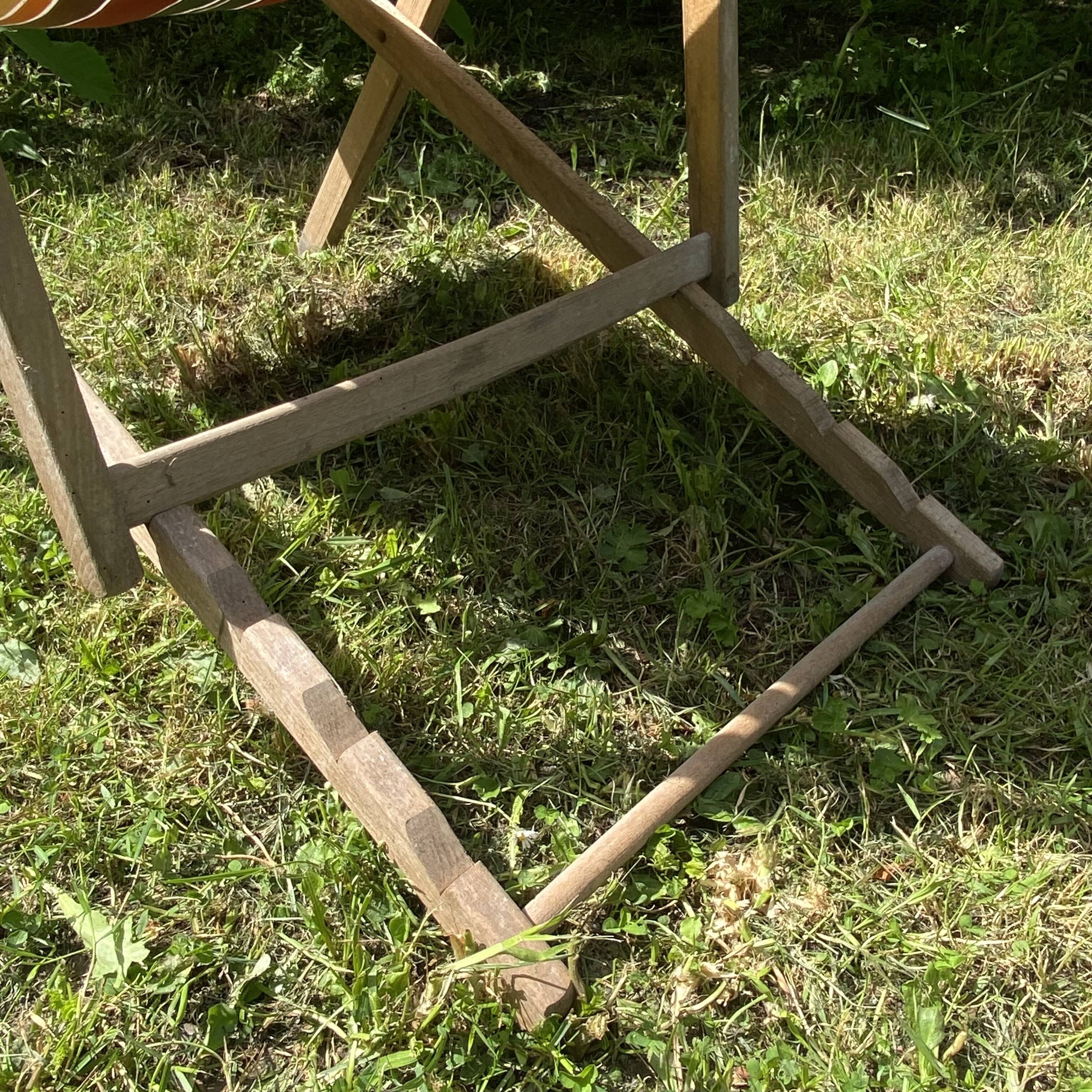 Chilean deckchair vintage striped canvas