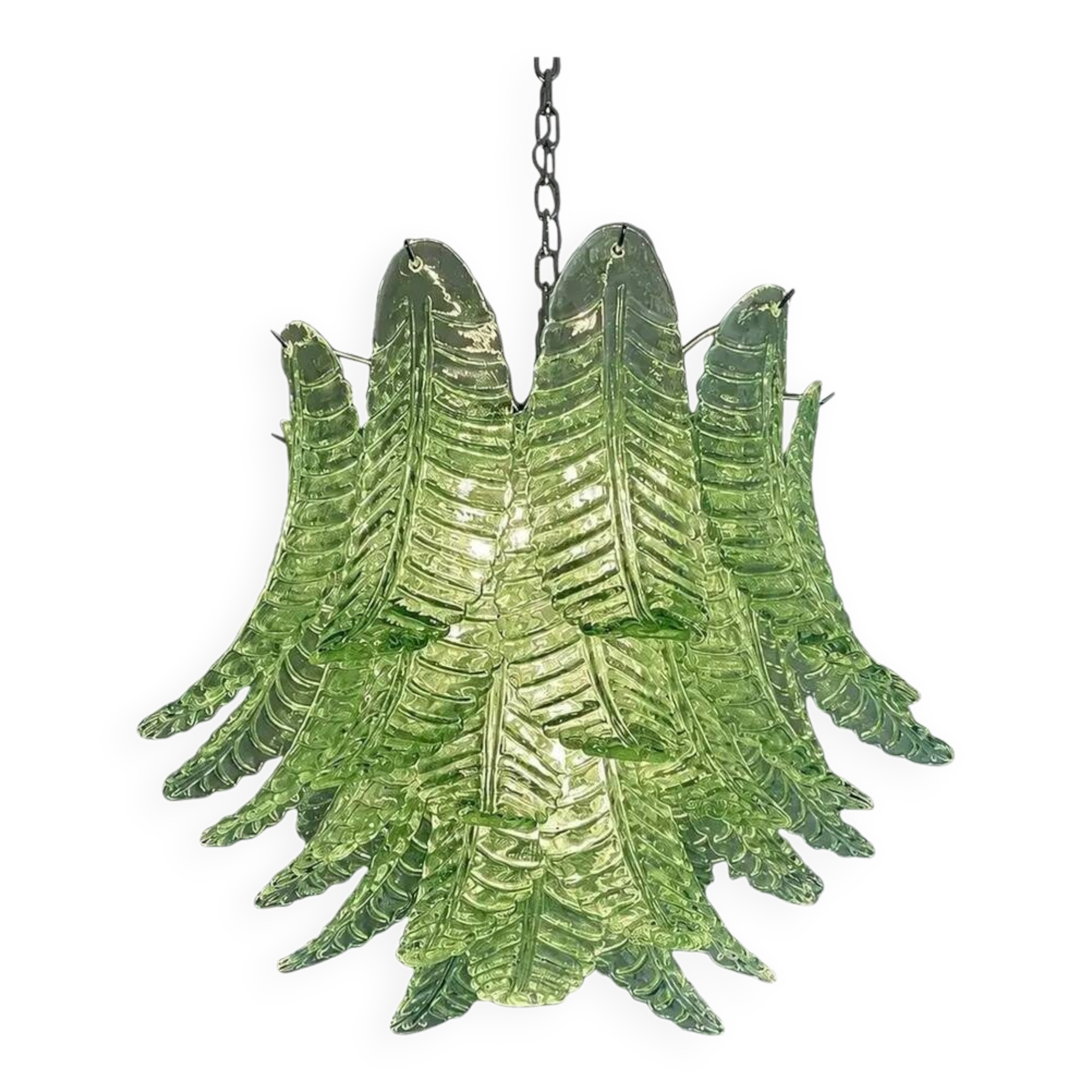 Italian Green Felci Murano Glass Chandelier Green by Simoeng for Simoeng
