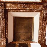 Louis XVI Style Fireplace In Speckled Red Marble 20th Century