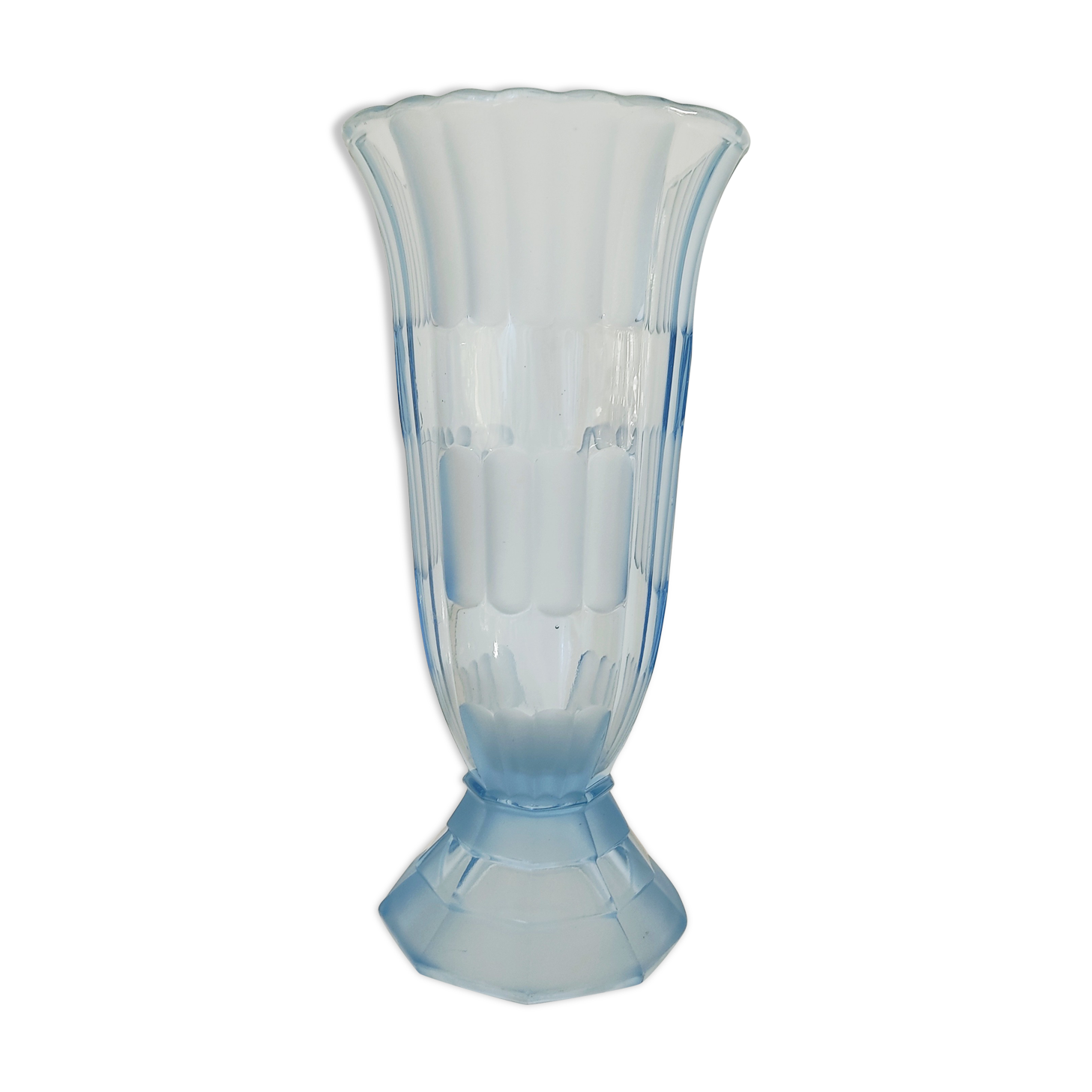 Art Deco vase blue glass