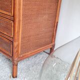 Rattan chest of drawers from the 1970s.
