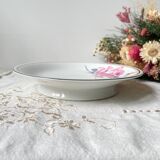Vintage Limoges Porcelain Cake Stand with Floral Pattern