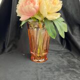 Old large pink glass vase circa 1960