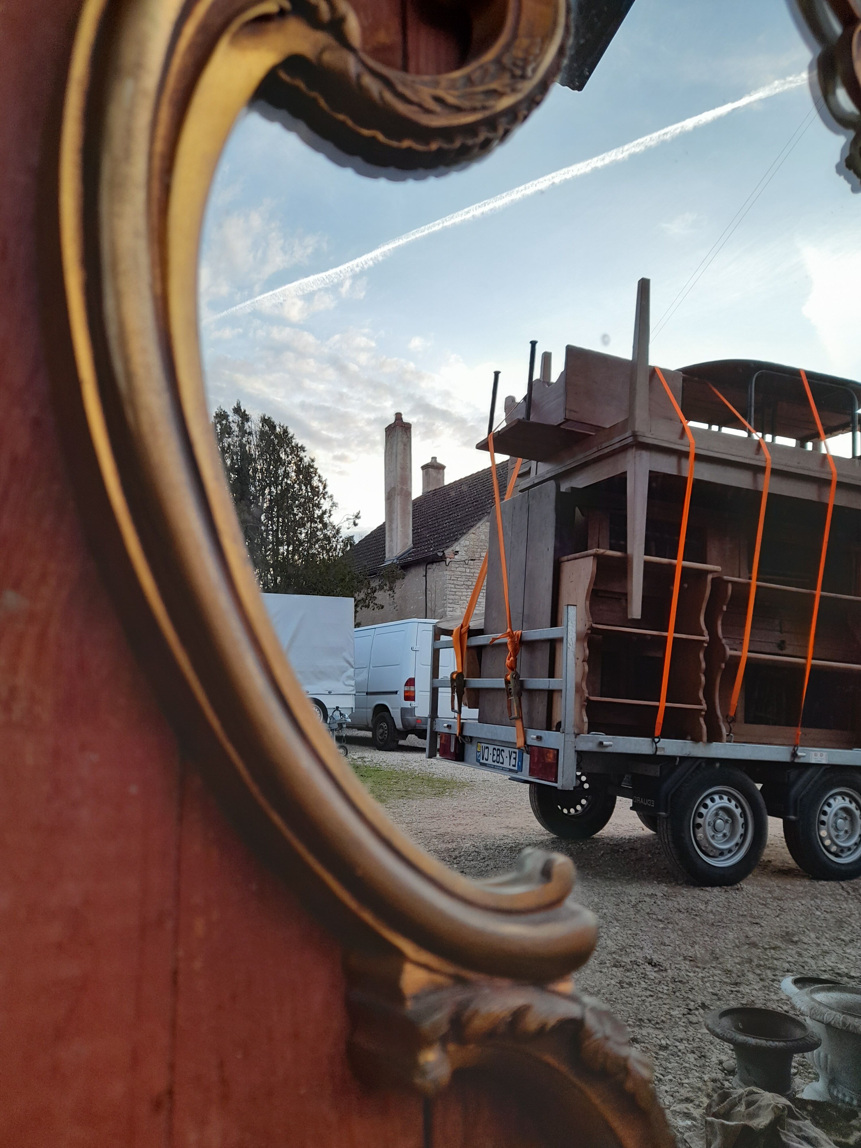 Louis XV style rock mirror in bronze  69x70cm