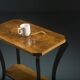 Table de console de vin de côté d'art déco en noyer