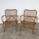 Pair of vintage rattan armchairs