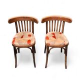 2 bistro chairs with velvet cushions